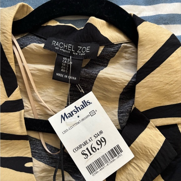 Rachel Zoe Black and Tan Patterned Shirt - Picture 2 of 3